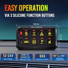 5Inch RGB Switch Panel Toggle Momentary Strobe Pulsed Circuit Control Box System