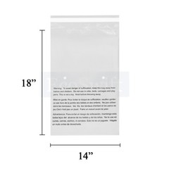 5 14×18 Self Seal Suffocation Warning Clear Poly Bags 1.5 mil Free Shipping