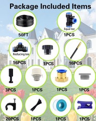 Automatic Drip Irrigation System with Adjustable Mist Sprayer for Gardens