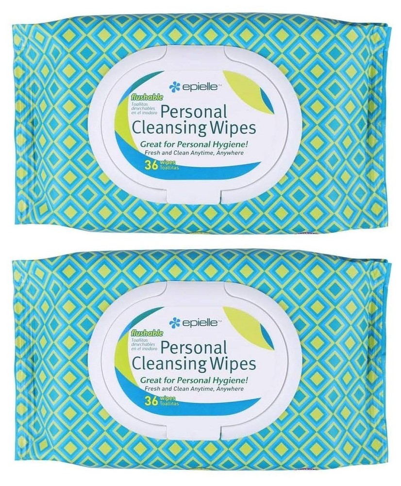 Epielle Personal Cleansing Wipes | 36 Count (Pack of 2), 36ct (2pk)