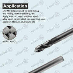 10Pcs 4 Flute 90 Degree 1/4″x3/4″x2-1/2″ Solid Carbide Drill Mill – AlTiN Coated