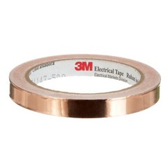 3M EMI Copper Foil Shielding Tape 1181, 1/2 in x 18 yd (12.70 mm x 16.5m)