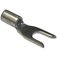 (100) Non-Insulated 16-14 AWG Spade Terminal #8 Fork Uninsulated Wire Connector