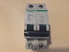 Schneider 24982, Miniature Circuit Breaker Multi-9, C60, C60N, 2A, 2P, C (NOS)