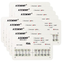 10 X Dental Orthodontic Brackets Mini/Standard MBT/Roth .022/018 Hooks 3/345 US