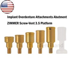 US Dental Zimmer PA Dia=3.5mm Abutments 1-5mm Implant Retention Caps Remove Tool
