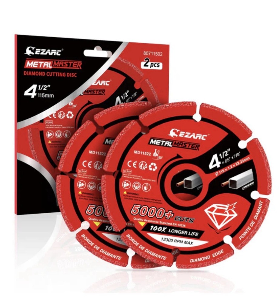 EZARC Diamond Cutting Wheel 4 1/2 x 7/8 Inch for Metal, Cut Off Wheel with 5000+
