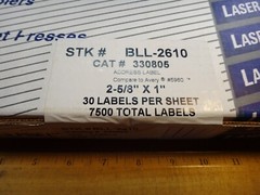 Compulabel 2 5/8″ X 1″ 30 Labels per sheet 7500 total labels – STK# BLL-2610