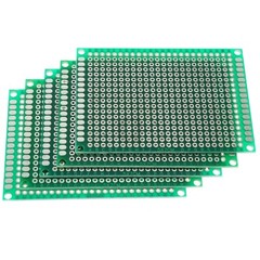 5cm x 7cm Green PCB Printed Circuit Board, 5 Pack, 432 Holes, 32 Pads