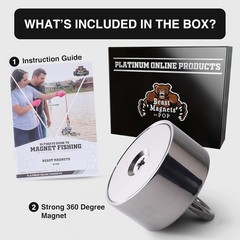 2000LB Heavy Duty Neodymium Fishing Magnet – 360° Treasure Hunting Adventure