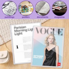 VOKOY 4 Pack Hard Plastic Magazine Protectors, 9 x 11.5 x 0.25 inches, Clear