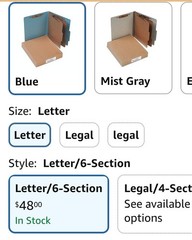 Acco 15026 Pressboard, 10 Classification Folders, Letter, Six-Section, Full Box