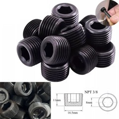 20PC Male Thread Socket Car Pipe Plugs 3/8 NPT Pipe Allen Head Socket Plugs NEW