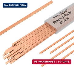 15% Silver Brazing Rods AWS BCuP-5 60 Sticks Silver Solder Phos Copper Brazing