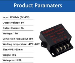 DC 12V 24V Step Down To 5V 3A 15W Voltage Regulator Power Supplie Buck Converter