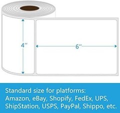 4″x6″ Direct Thermal Shipping Labels 250/Roll For Zebra 2844 Eltron ZP450 Rollo