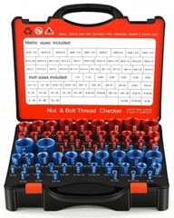 66 Pcs Nut & Bolt Thread Checker – Standard & Metric Size Finder Tool, Gauge for
