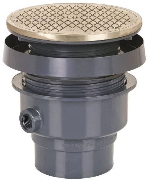 SIOUX CHIEF Finish Line 3″ PVC Hub Adjustable Floor Cleanout Drain Nickel-Bronze