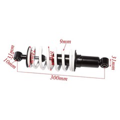Pair 300mm 11.8″ Rear Shock Absorber 750lbs ATV UTV Dune Buggy Go Kart 110-150cc