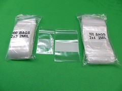 200 Bags 2mil White Block 2 sizes 2×3 & 3×4 Small Size Baggies Reclosable 2 Mil