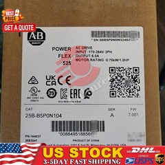 AB 25B-B5P0N104 PowerFlex 525 AC Drive 0.75KW 1.0HP In Stock 1PCS