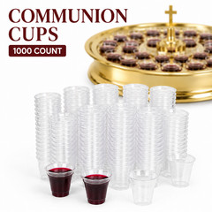 0.5 oz Disposable Clear Plastic Communion Cups Fit Holy Communion Tray
