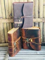 5×7 in Combo Of 3 Leather Key Journals Blank Deckle Vinatge best gift for Unisex