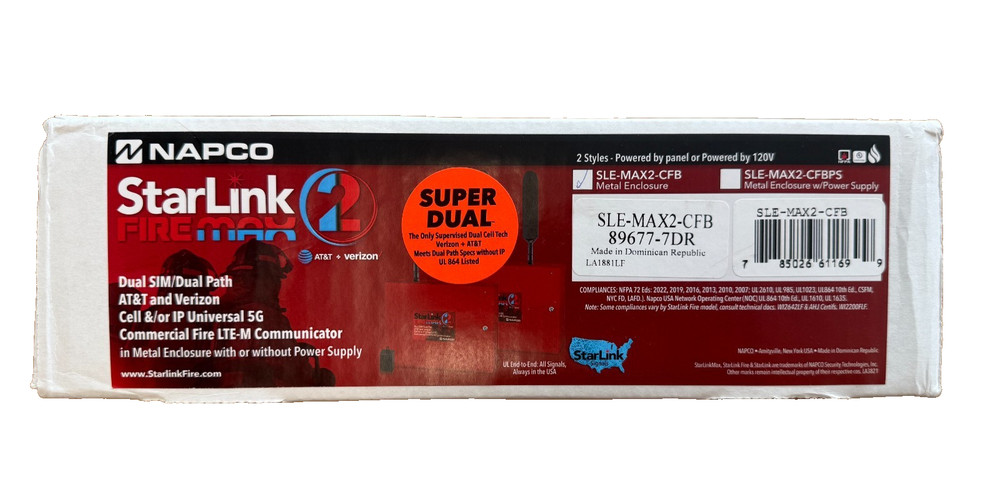 NAPCO StarLink Fire Max 2 SLE-MAX2-CFB Commercial Fire LTE-M Communicator