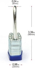 Lot of 36 Piece 40mm Laminated Pad Locks Keyed the Same Alike Long Shackle