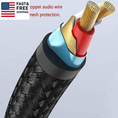 RCA Audio Cable, Ios Phone to 2 Male RCA Stereo Audio Y-Adapter for Iphone/Sound