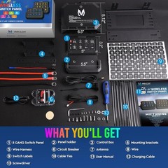 MICTUNING Wireless Switch Panel, Instant Toggle Circuit Control for Aux Lights