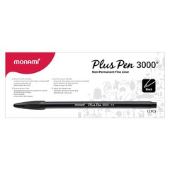 Plus Pen 3000 Felt Tip Pens, Fine Point (0.4mm), Fine Liner, Writing/Journali…