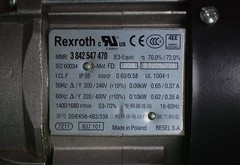 Rexroth 3842547470 Motor 1400/1680 RPM + 3842999903 Conveyor Lift Transfer Unit