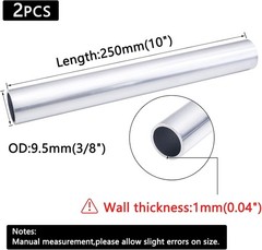 6061 Aluminum Tubing, 3/8″ OD Seamless Aluminum Round Tube, 0.04″ Wall x 10″ …