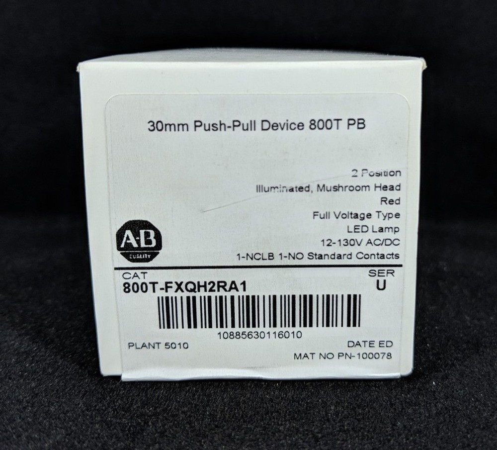 ALLEN BRADLEY 800T-FXQH2RA1 30.5mm Type 4/13 2 Pos. PB-Illum., Push-Pull, Red