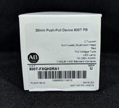 ALLEN BRADLEY 800T-FXQH2RA1 30.5mm Type 4/13 2 Pos. PB-Illum., Push-Pull, Red