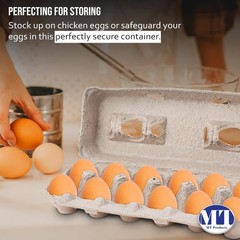 MT Products 12 Compartment Blank Natural Pulp Egg Cartons – Pack of 25