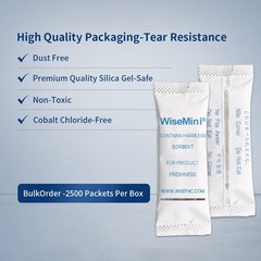 5 Gram 2500 Packs Silica Gel Packets Dessicant for Storage, Humidity Packs