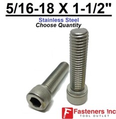 5/16-18 X 1-1/2″ Stainless Steel Socket Head Cap Screw Standard 18-8(Choose Qty)