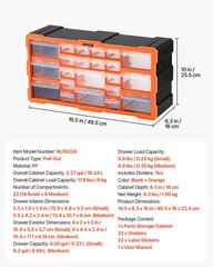 VEVOR 22-Drawer Storage Organizer Plastic Drawer Parts Storage Cabinet Stackable