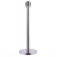 6Pcs Stanchion Posts Queue Pole Retractable Red Belt Crowd Control Barrier New