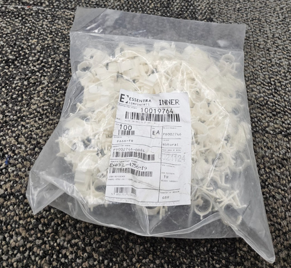 (QTY 100) Essentra 10019764 Push Mount Cable Clamp Lockable White