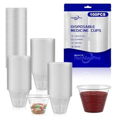 Disposable Medicine Cups Graduated, Bulk Pack of 100, 1 oz 30ml Small