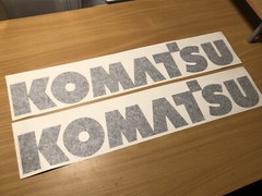 Komatsu 24” Black Vinyl Decal Sticker (Set of 2) Mini Excavator Loader 4×4