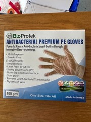 BioProtek Antibacterial Premium PE Gloves 600 Count One Size Fits All