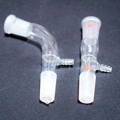 Glass Straight & bent Vacuum Adapter,Gas Inlet Adapter,24/40 Joint, Lab Glass
