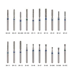 50pcs Dental Turbine Diamond Burs FG For High Speed Handpiece Friction Grip Burs
