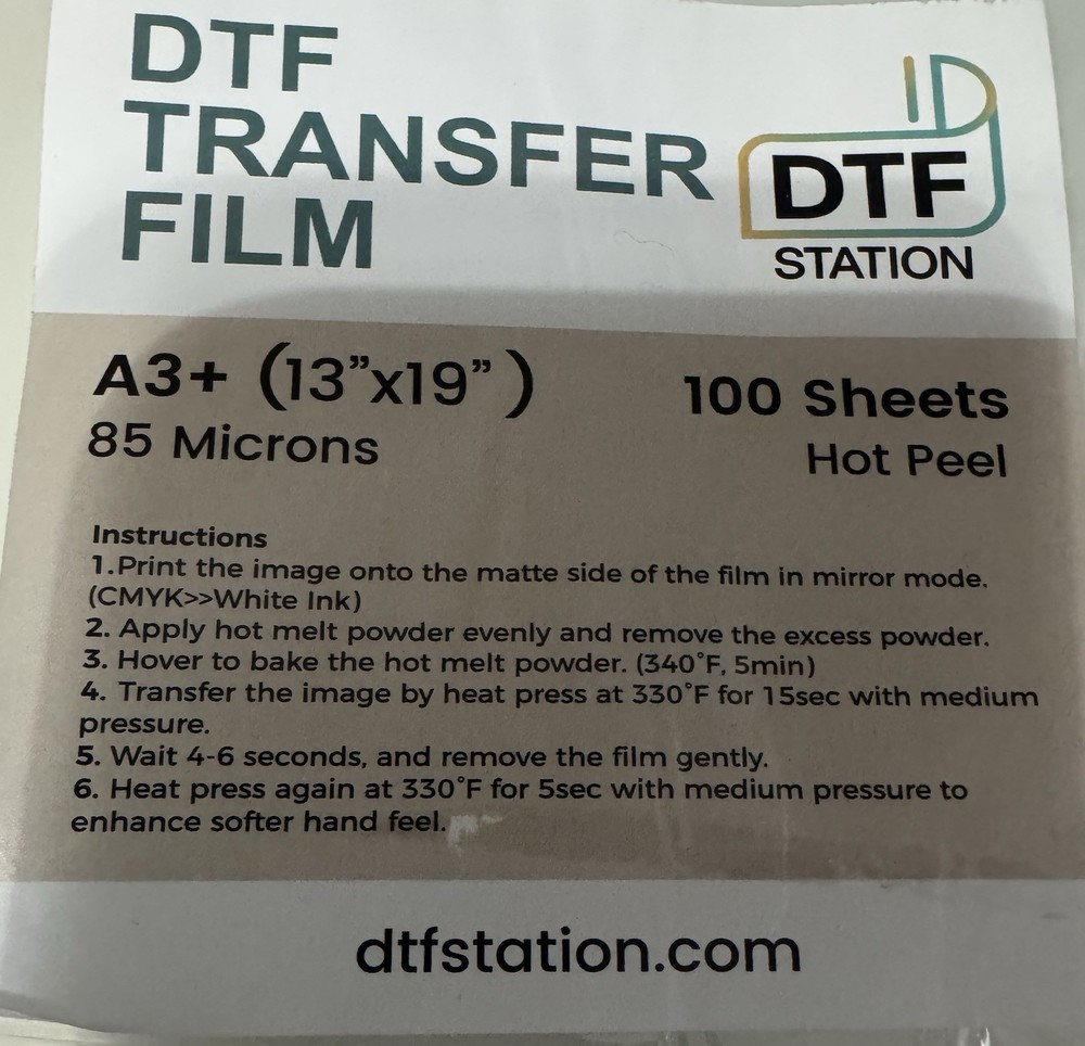 DTF Transfer Film sheets- 197 Sheets. 13”X 19”