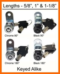 Admiral Locks Tubular Cam Locks – Keyed the Same – 5/8″, 1″ & 1-1/8″ lengths