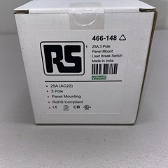 RS Pro 466-148 3 Pole Panel Mount Load Break Switch NEW